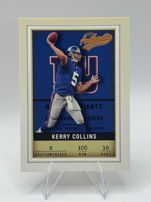 2002 Fleer Authentix #100 Kerry Collins Second Row #/250