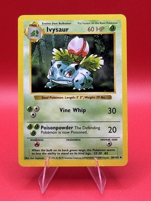 Pokémon Ivysaur 30/102 Base set shadowless Regular 60 HP EN 1999 Sugimori Mp