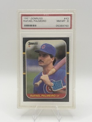 1987 Donruss Rafael Palmeiro PSA 8 Card #43 Rated Rookie