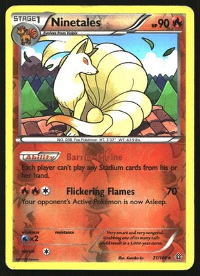 Ninetales Reverse Holo Rare XY - Primal Clash 21/160 MP