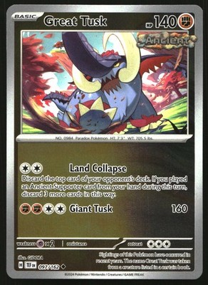 Great Tusk 097 162 Reverse Holo Uncommon SV05: Temporal Forces 097/162 NM