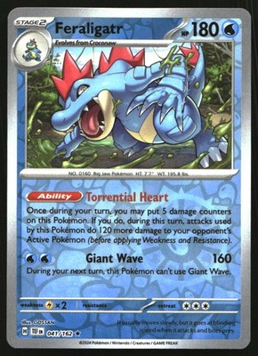 Feraligatr Reverse Holo Rare SV05: Temporal Forces 041/162 NM