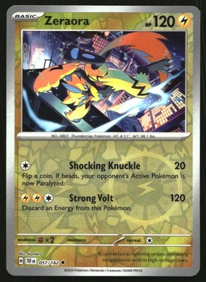Zeraora Reverse Holo Uncommon SV05: Temporal Forces 057/162 NM