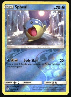 Spheal 50 236 Reverse Holo Common SM - Cosmic Eclipse 50/236 NM