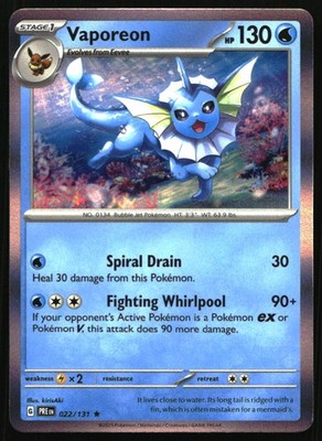 Vaporeon Holo Rare SV: Prismatic Evolutions 022/131 NM