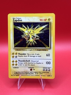 Pokémon TCG Base Set Zapdos 16/102 Holo Rare Unlimited EN 1999 90 HP