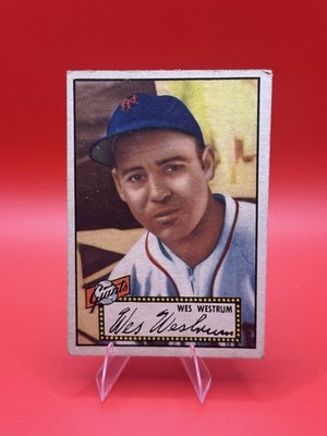 1952 Topps Baseball Wes Westrum RED BACK #75 NM NEW YORK GIANTS  ( SET BREAK )