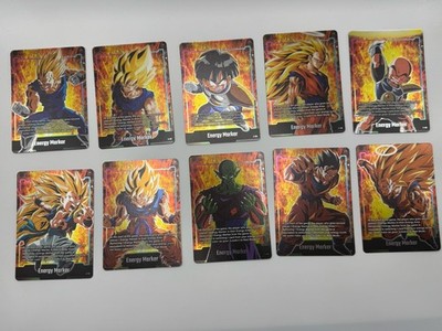 Dragon Ball Super Card Game Energy Marker Lot x10 Goku Vegeta Piccolo Foil NM