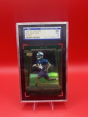 2000 Upper Deck Encore Chris Cole Football Card #232 SGC 96 NM-MT+ 9 Rookie RC