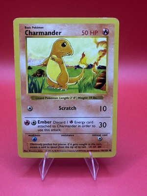 Pokemon Base Set Shadowless Charmander 46/102 Non Holo LP+