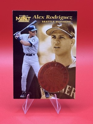 1997 Pinnacle Mint  Alex Rodriguez  #3 + Brass Coin Baseball Trading Card