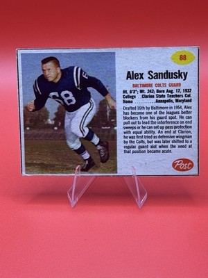 1962 post football card NFL Post Cereal #88 Alex Sandusky