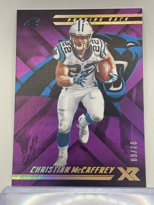 2018 Panini XR #78 Christian McCaffrey Purple #/25