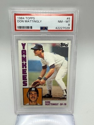 Topps 1984 Don Mattingly Rookie RC #8 New York Yankees PSA 8 Graded