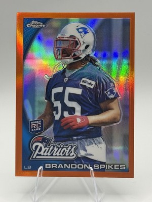 2010 Topps Chrome ORANGE REFRACTOR Patriots BRANDON SPIKES Rookie #C85
